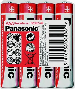Článková baterie Panasonic R03R Red Zinc AAA 4 ks