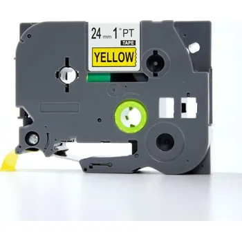 Pásek do tiskárny Kompatibilní páska s Brother TZe-V651, 24mm x 5,5m, černý tisk / žlutý podklad, vinyl