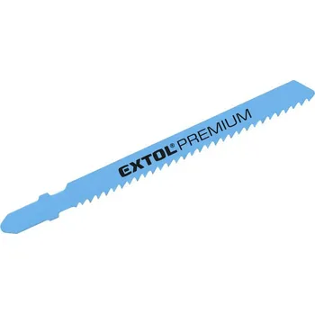Pilový plátek EXTOL PREMIUM 8805203 List do přímočaré pily, na dřevo, T-stopka, Bi-metal, 75 x 1,0mm, 10TPI, 5ks