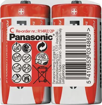 Článková baterie Panasonic R14 2S C Red 2 ks