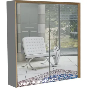 Koupelnový nábytek INTEDOOR zrcadlová skříňka dvoudveřová OMP ZS 70 Povrch: 0075 AP DARK GREY MAT + doprava zdarma + při platbě převodem sleva