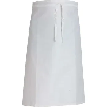 Pracovní zástěra BRUDRA Zástěra do pasu bílá pod kolena, bez kapse C 304708