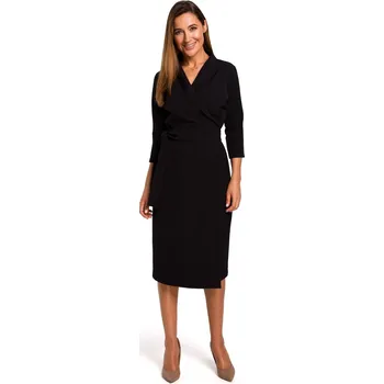 Dámské šaty Stylove Elegantní zavinovací šaty Style S175 černé EU velikost: M