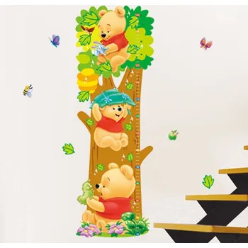 Samolepící dekorace Metr medvídek Pů, samolepka na zeď, vel.70x25cm