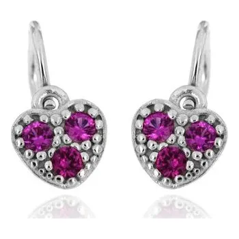 Náušnice Zlatnictví U Kostela Zlaté náušnice pro miminko červená srdíčka 46807Č 405986144