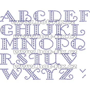 F003 - nažehlovací kamínkový potisk na textil písmena abecedy, výška cca 2,8cm barva kamenů - písmena: polobroušené kameny barva 101 Crystal /stříbrná, písmeno: písmeno Š