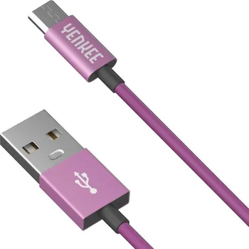 Datový kabel Yenkee USB micro 1 m fialový