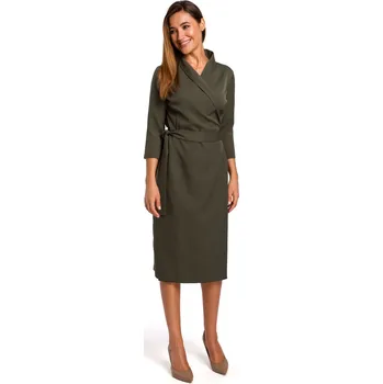 Dámské šaty Stylove Elegantní zavinovací šaty Style S175 khaki EU velikost: XL