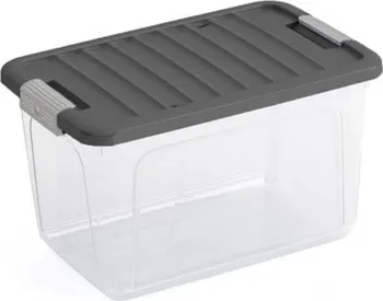 Úložný box KIS W Box M 30 l transparentní/šedé víko