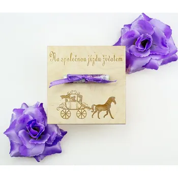 Dárková krabička Destička na darování peněz Koňský povoz
