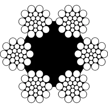 Lano Šestipramenné lano WARRINGTON SEAL 6x26WS - FC Lano - průměr: 16 mm, Pevnost: 1960 MPa, Provedení: Holé + mazané prameny (A1)