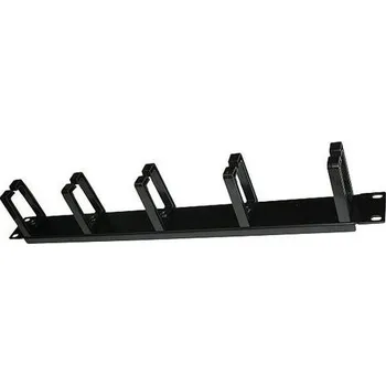 Rozvaděč OEM 19" vyvazovací panel 1U, 5x plastový úchyt 40x70mm, typ CMP4, černý CMP1UPLAST-B