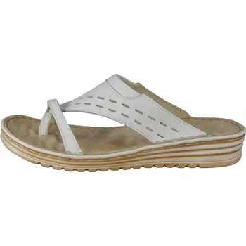 Dámská zdravotní obuv *Dámské kožené zdravotní žabky ORTO PLUS 004080 bílé Tabulka dámských velikostí: 37