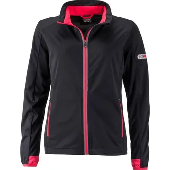 Dámská vesta Daiber Dámská sportovní softshell bunda Sports Softshell Jacket JN1125 Barva: Černá - Červená světlá, Velikost: L