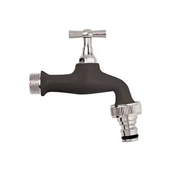 Vodovodní kohout Zahradní ventil sedlový 1/2", černý, chrom