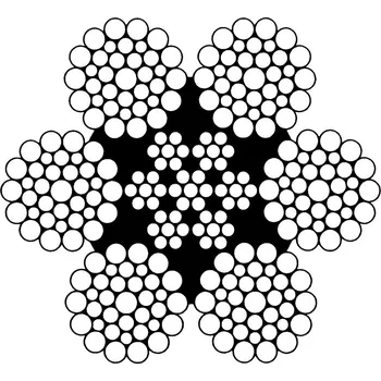 Lany Šestipramenné lano WARRINGTON SEAL 6x36WS - IWRC Lano - průměr: 10 mm, Pevnost: 1960 MPa, Provedení: Pozink