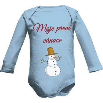 Kojenecký body Dětské body Long s potiskem Moje první Vánoce dětské