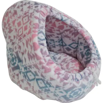 Pelíšek pro kočku Rajen plyšová kukaň pro kočky 40x40cm, vzor K-26