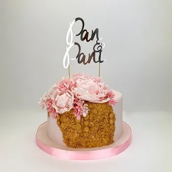 Party dekorace Zápich do dortu - pan a paní stříbrný - 1ks