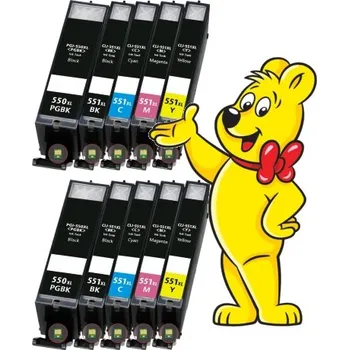 2x Multipack 5ks Canon CLI-551XL a PGI-550XL - kompatibilní + HARIBO 340g