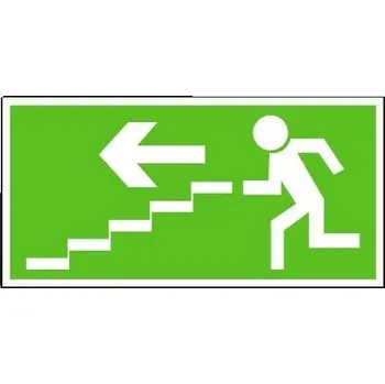 Fotoluminiscenční samolepicí tabulka formátu 210x105mm, Únikové schodiště vlevo dolů