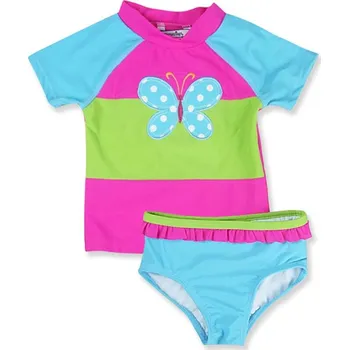 Dívčí plavky Čína Plavky s rukávy Věk: 5T, Motiv: modré s krátkým rukávem