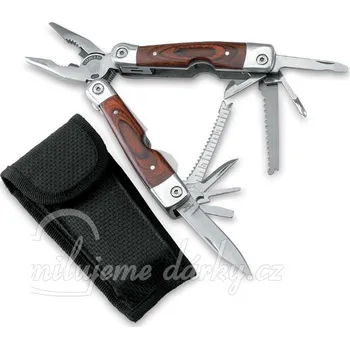 Multifunkční nůž Multifunkční nářaďoví kleště ve dřevě, textilní obal