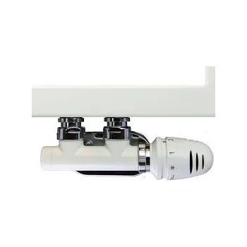 Hlavice pro radiátor BÍLÝ ventilový set pro středové koupelnové radiátory, rohový HERZ S 3700 16 - PEX 16 S370016