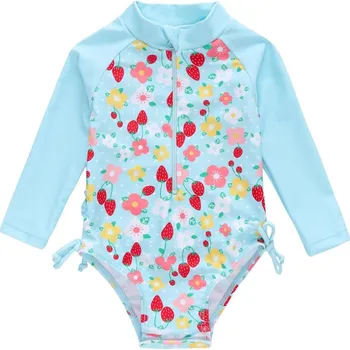 Dívčí plavky Čína Koupací bodýčko s dlouhými rukávy Věk: 12M, Motiv: Modré
