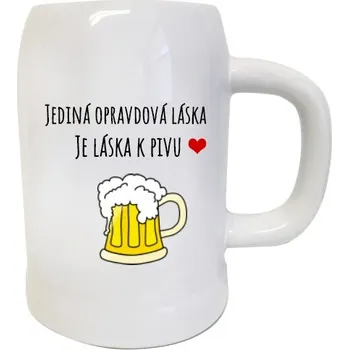 Sklenice Korbel na pivo - matné sklo s potiskem Pivní láska