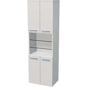 Koupelnový nábytek Uni - skříňka vysoká 162x50 cm, 4 dveře, polička, závěsná UNI SV 162/50 4D OP