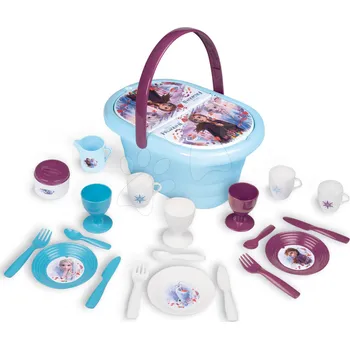 Dětská kuchyňka Košík s jídelní soupravou a kelímky Frozen 2 Disney Smoby s 21 doplňky