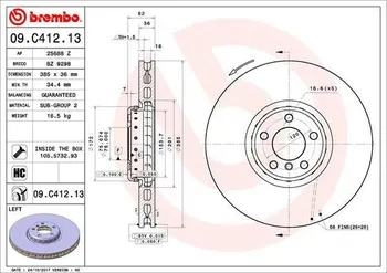 Brzdový kotouč Brembo 09.C412.13