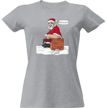 Dámské tričko Tričko s potiskem Santa na komíně D dámské