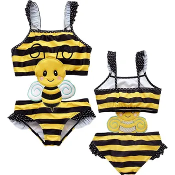 Dívčí plavky Čína Vykrojené jednodílné plavky s včeličkou Věk: 12M