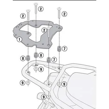 Zavazadlo na motocykl Moto Guzzi V 85 TT 19-23 montážní sada topcase KR8203