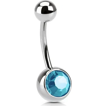 Piercing Steel Edge Piercing do pupíku chirurgická ocel SENS03 Barva: Modrá