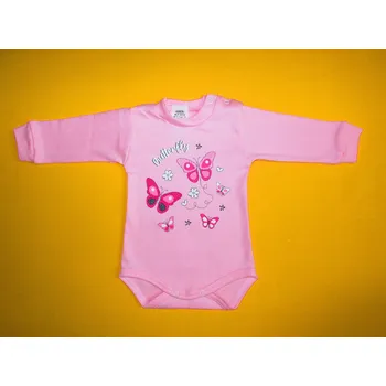 Kojenecké oblečení Arex, ČR Body dlouhý rukáv jednobarevné s potiskem Barva: světlerůžová, Velikost: 68