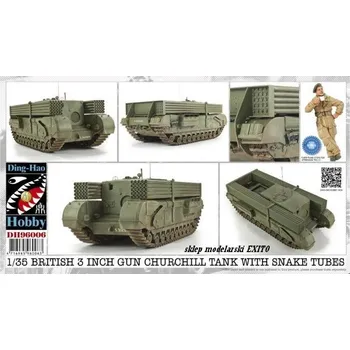 Plastikový model AFV Club 1/35 British 3 inch gun Churchill tank with snake launcher