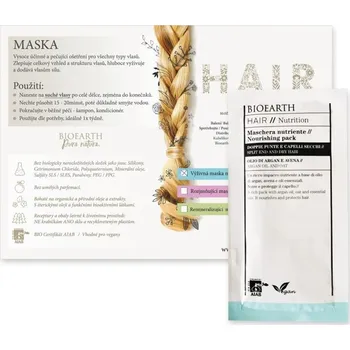 Vlasová regenerace BIOEARTH Vzorek: Výživná maska na roztřepené a suché vlasy 12ml