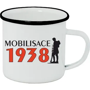 Plecháček - smaltový lem s potiskem plecháček Mobilisace 1938