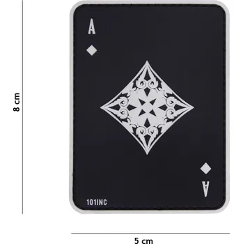 Nášivka Gumová nášivka 101 Inc Ace of Diamonds - černá