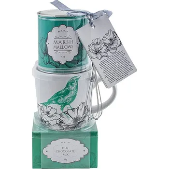 Dárkové sety Sada čokoláda 19 g + hrnek 200 ml květiny/ptáček