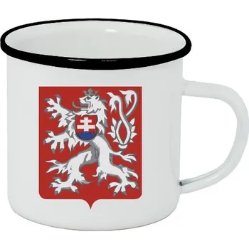 Plecháček - smaltový lem s potiskem plecháček Český lev