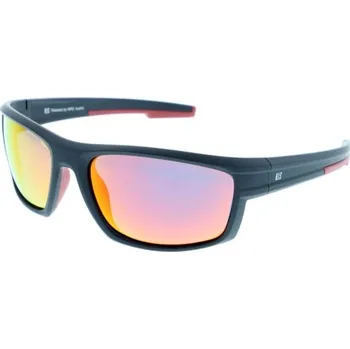 Sluneční brýle HIS 87101 černá mat červená, čočka červená zrcadlo polarizovaná 1