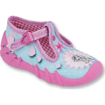 Dívčí bačkory Bačkůrky papučky botičky Befado Speedy 110P358 růžovotyrkys s pejskem velikost: 26