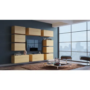 Obývací stěna Ral Obývací stěna FOFA 4, 256 cm - Zlatý dub