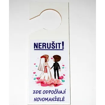 Žertovný předmět Visačka - Nerušit! Novomanželé
