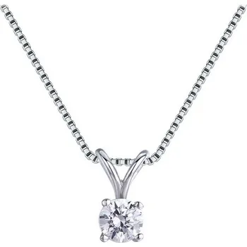 Náhrdelník NUBIS® Stříbrný náhrdelník s kulatým čirým kamenem - NB-2088-C