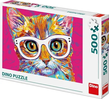 Puzzle Dino Kočka s brýlemi 500 dílků